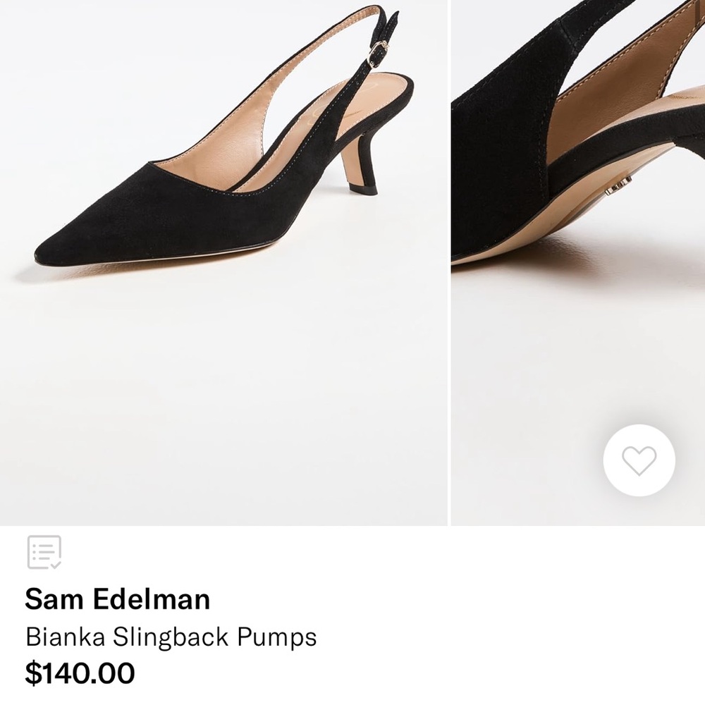 Sam Edelman Bianca Bianka Black Slingback Heels